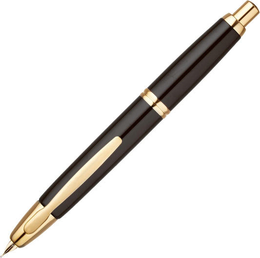 PILOT Fountain Pen Capless, M-Nib, Black Body (FC-15SR-B-M)