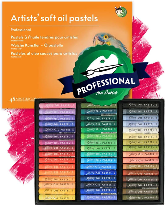 HA SHI Professional Artist Oil Pastels Set 48 Colors, Non-Toxic, Drawing, Blending, Oil Crayon Pastels, Art Supplies for Artists And Teachers by HASHI