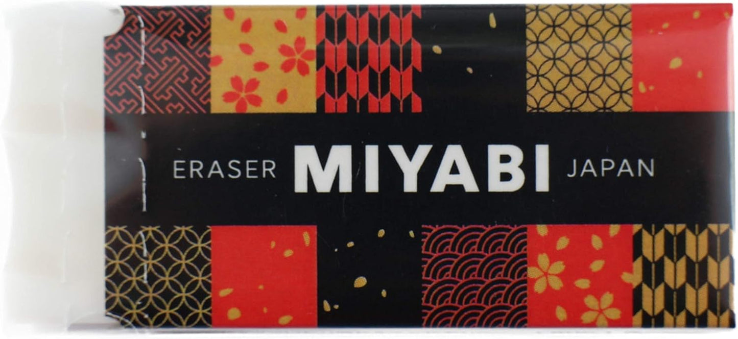 Uni Mechanical Pencil Lead Nano Dia 0.5mm, Color Mix, 20 leads x 3 Packs (Total 60 leads),MIYABI eraser set(05-202NDC-MIXx3/MIYABI Black)