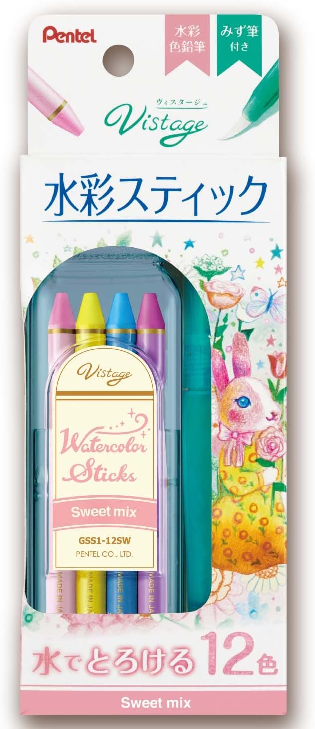 Pentel Watercolor Pencils – 12 Sweet Mix Colors (GSS1-12SW)
