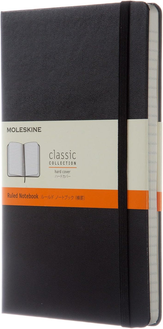 Moleskine QP060 Classic Notebook – Large Hardcover, Black, Horizontal Rule