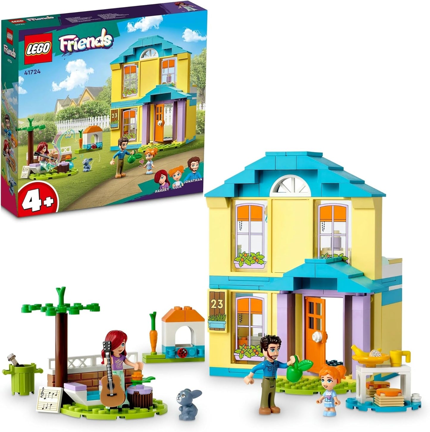 Lego Friends Paisley???s House 41724, Doll House Toy for Girls and Boys 4 Plus Years Old, Playset with Accessories Including Bunny Figure, Birthday Gift