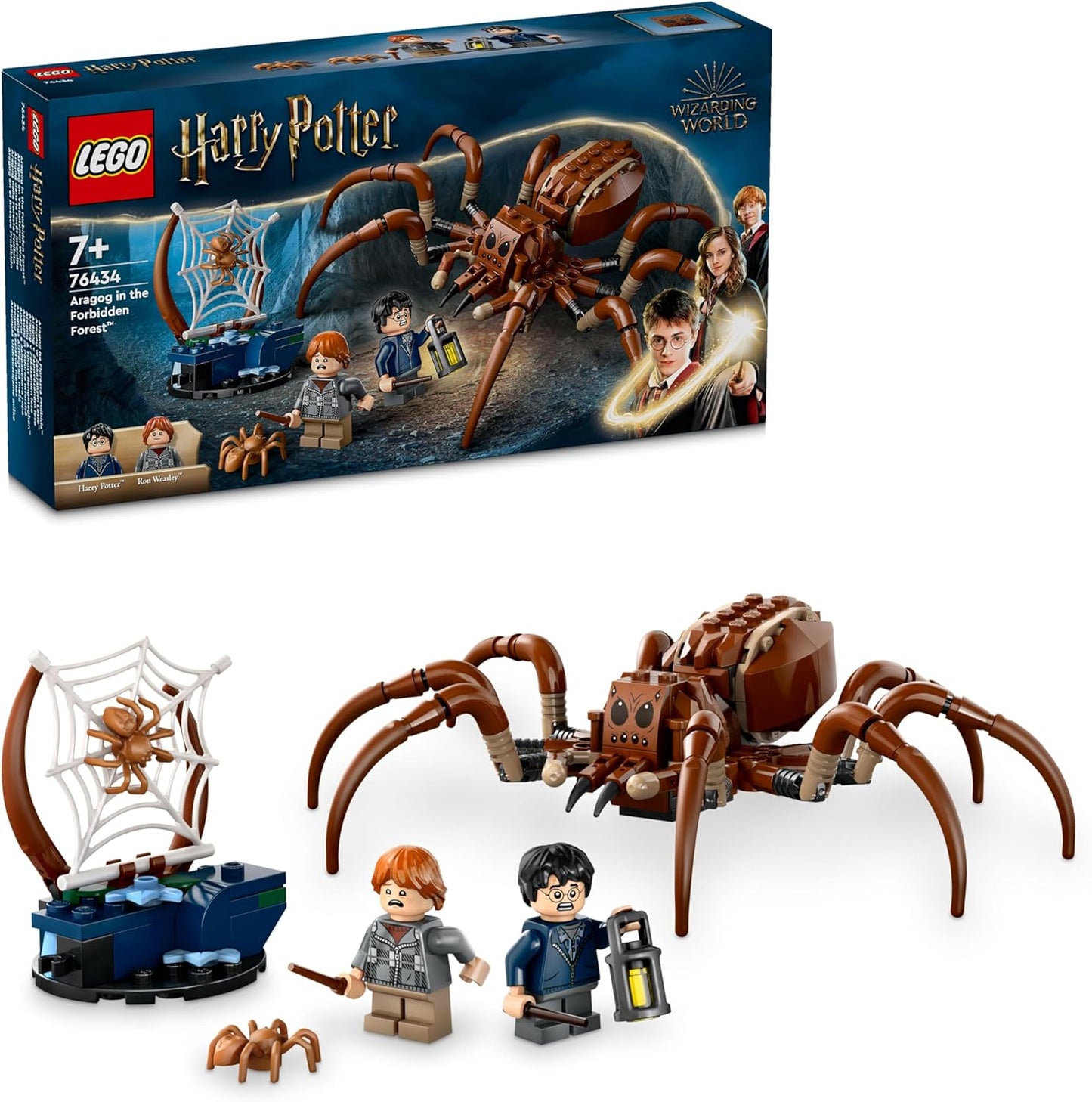 LEGO Harry Potter - Aragog in The Forbidden Forest - Set with Spiders - Magical Creatures Figurines - 2 Character Minifigures - Gift for Children and Movie Fans from 7 Years Old 76434