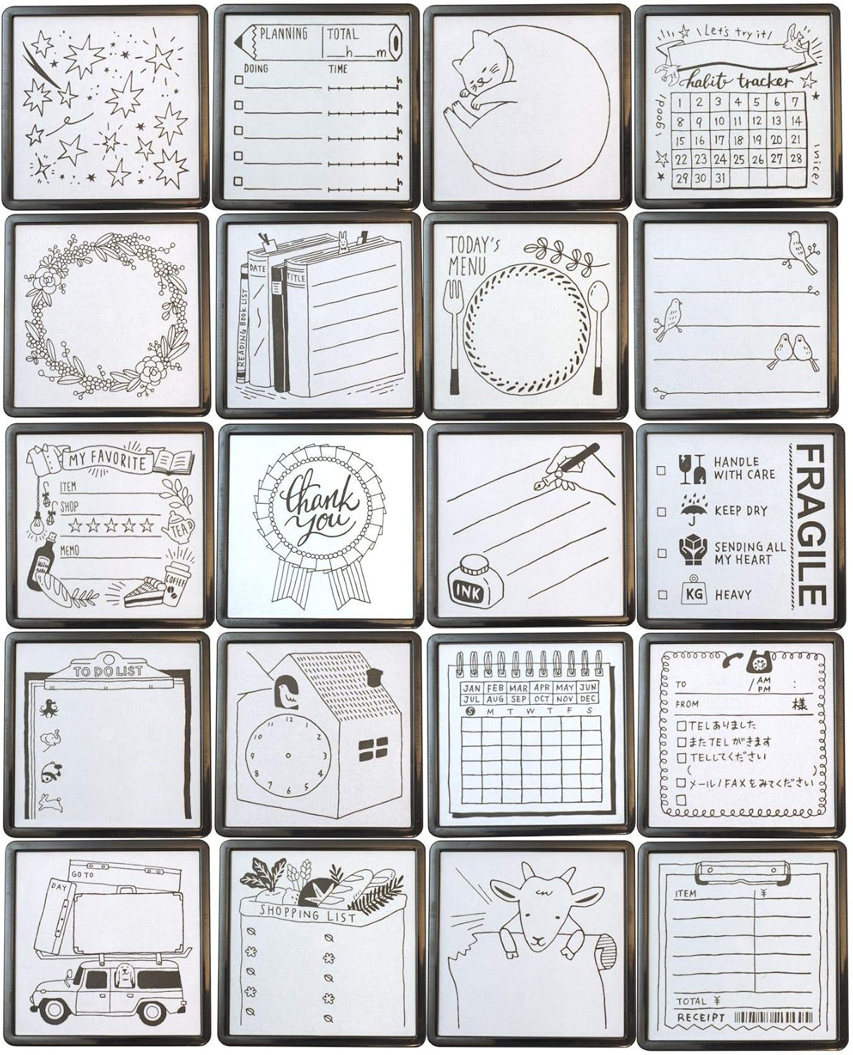 DESIGNPHIL 35399006 Midori Stamp Penetrating Stamp Calendar Pattern