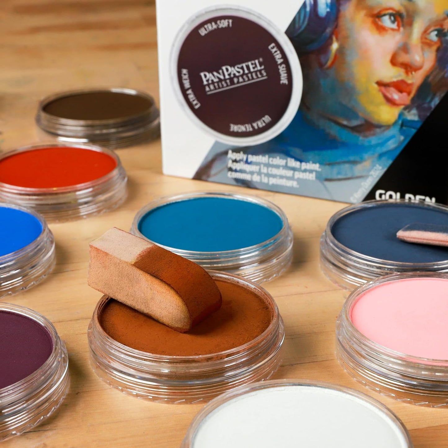 PanPastel Artist Pastels by GOLDEN, Portrait Set, 20 Color, Professional Artist Pastels, Unique Pan Format (cake-like)