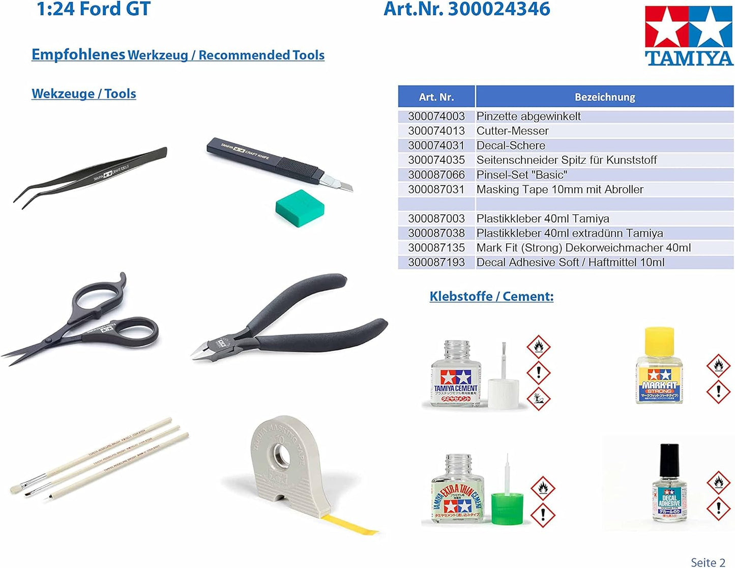 TAMIYA 24346 1/24 Ford GT Plastic Model Kit