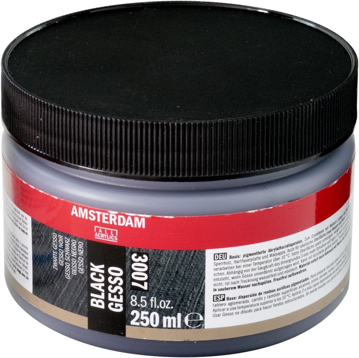 Tarrence Gesso Amsterdam Acrylic Medium Black Gesso T2417-3007 8.5 fl oz (250 ml)