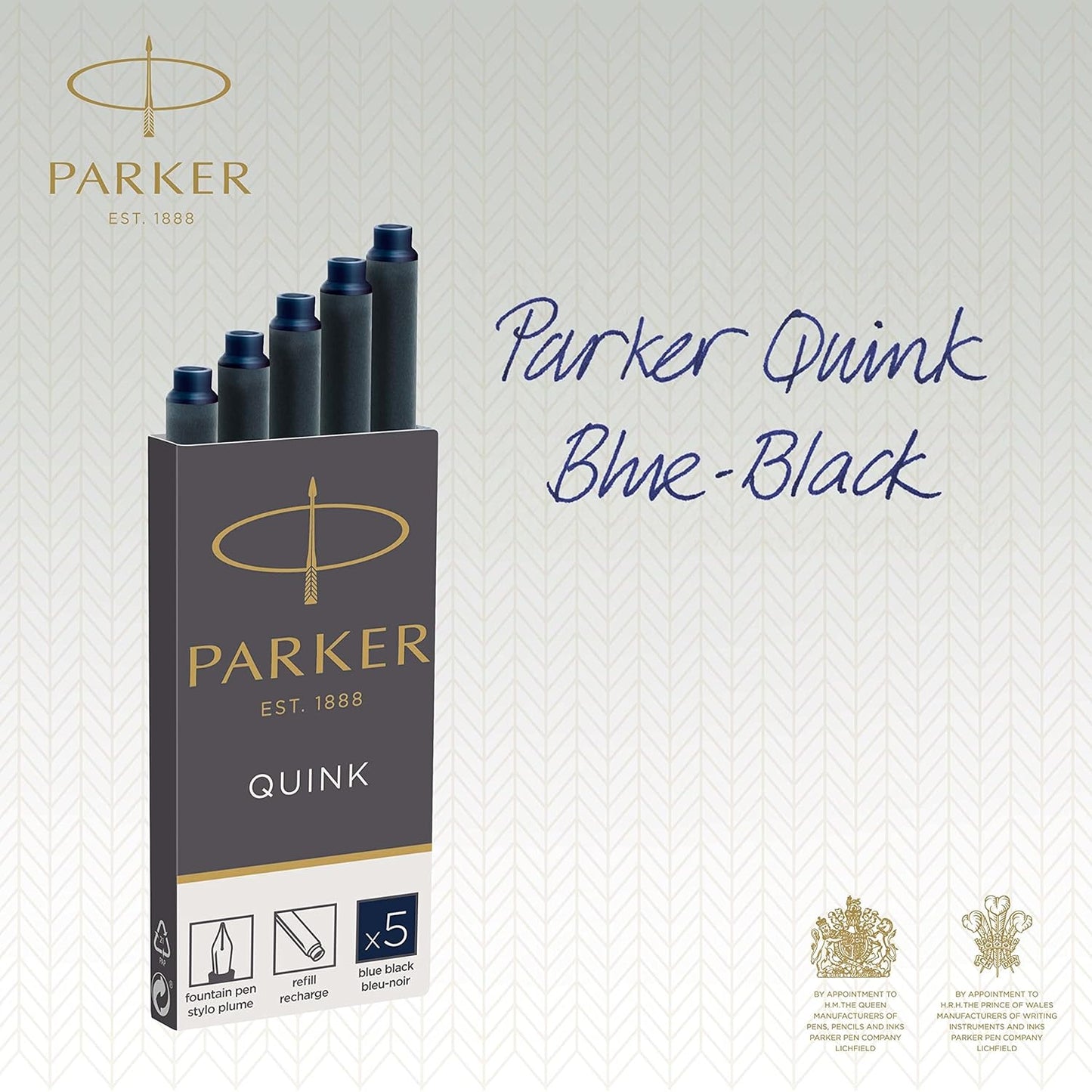 Parker 1950382 Quink Fountain Pen Refill Box of 5