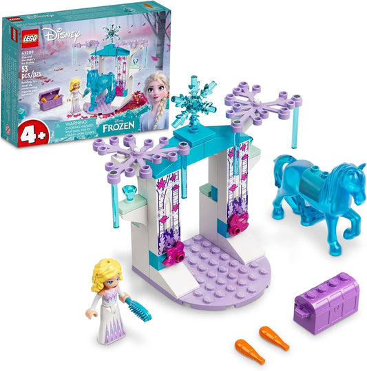 LEGO 43209 Disney Elsa and The Ice Stable Nokia Frozen Buildable Toy with Mini Dolls and Horse Figure