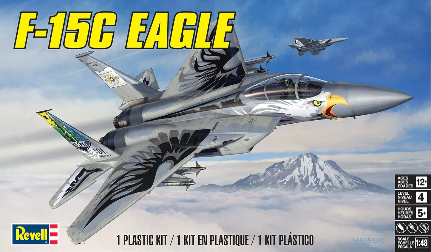 Revell F-15C Eagle Plastic Model Kit, Grey