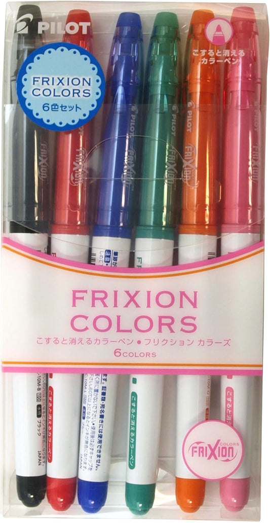 PILOT Frixion Colors Erasable Marker Pen, 6 Color Set (SFC-60M-6C3)