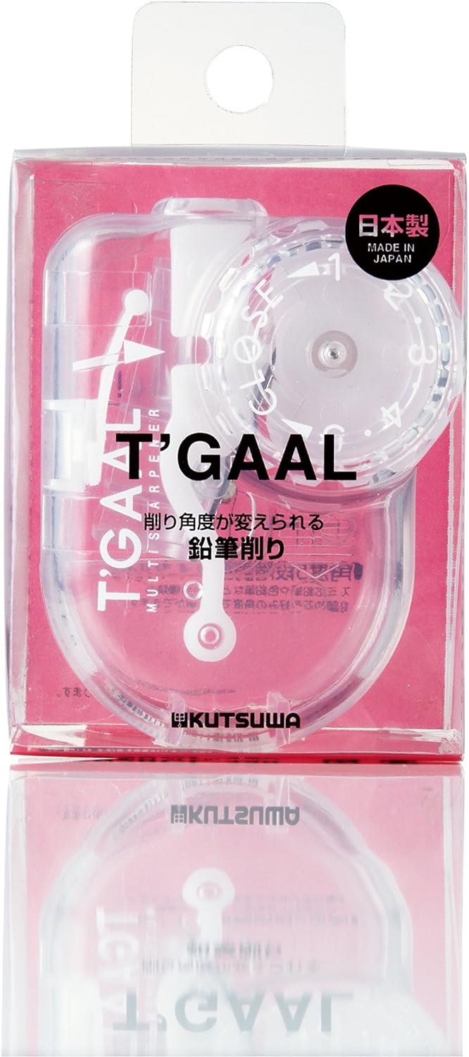 KUTSUWA Hi LiNE T'GAAL Angle Adjustable Pencil Sharpener, Clear (RS028CL)