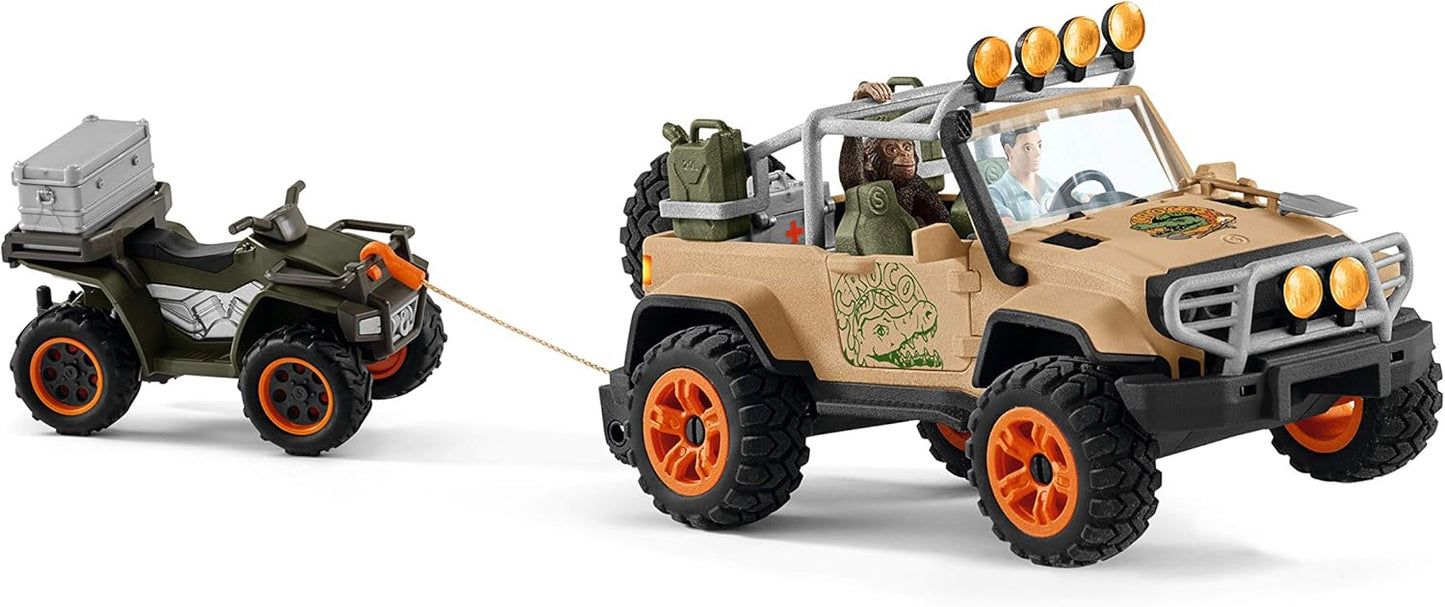 Schleich Wild Life Off-Road Jeep with Rope Winch 17-piece Playset for Kids Ages 3-8