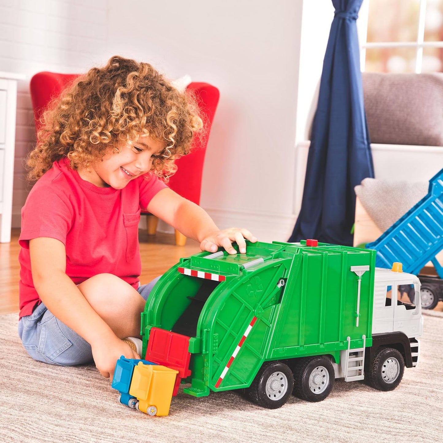 Driven by Battat ??? Large Toy Recycling Truck For Kids ??? Toy City Vehicle ??? Lights & Sounds Toy Truck ??? Movable Parts ??? 3 Years + ??? Standard Green Recycling Truck
