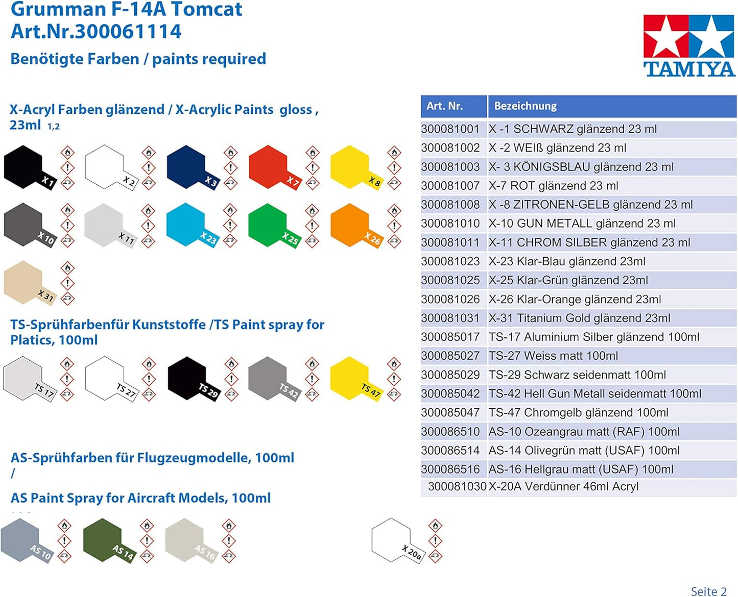 1:48 Tamiya Grumman F-14A Tomcat Model Kit