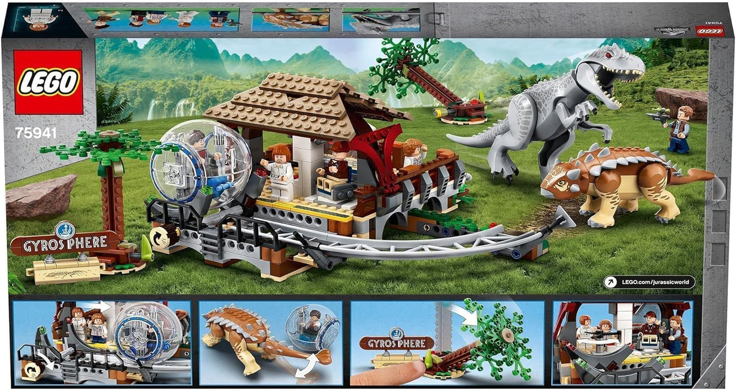 LEGO 75941 Jurassic World Indominus Rex vs. Ankylosaurus Dinosaurs Set with Gyrosphere