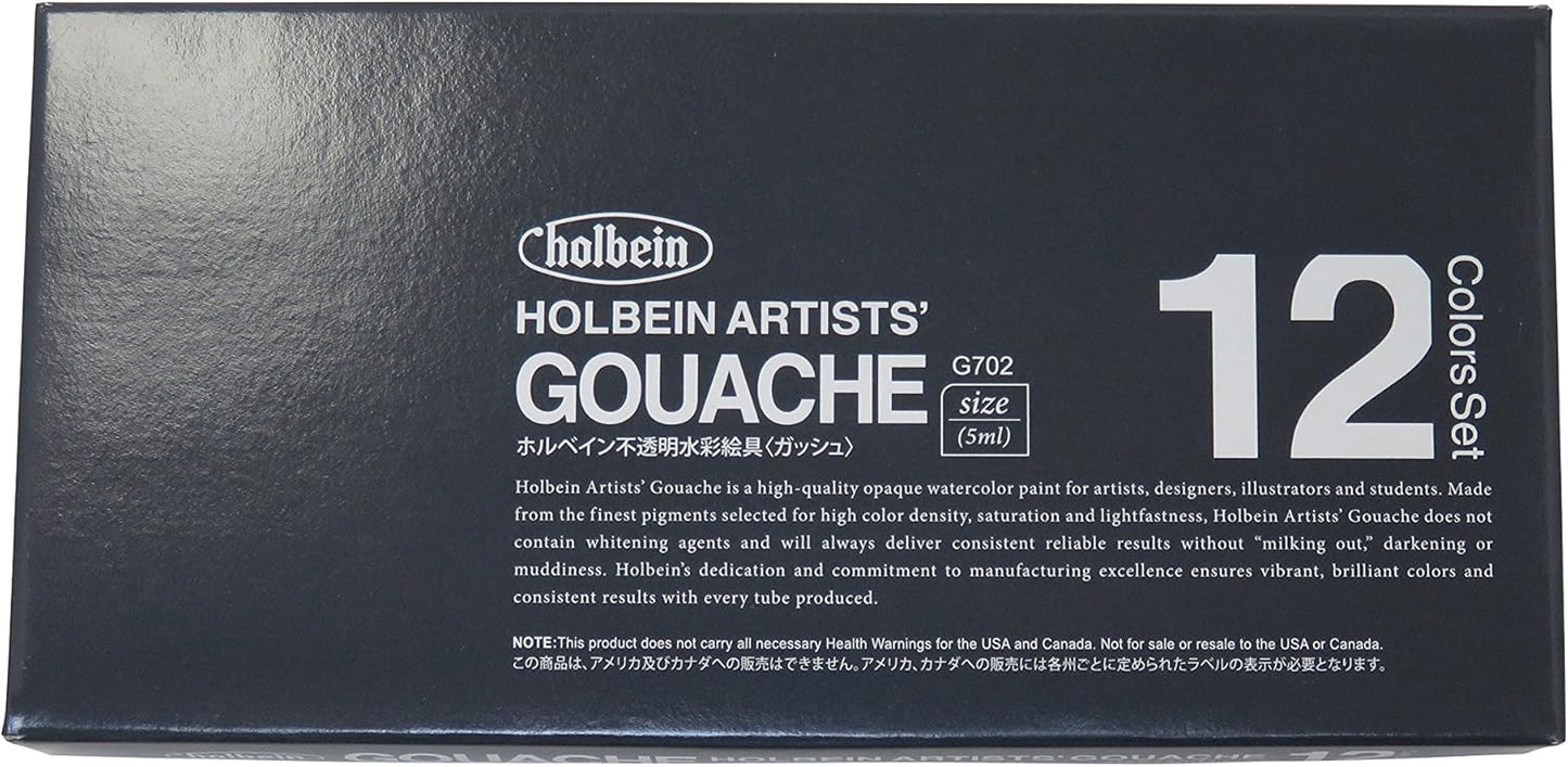 Holbein Artists Gouache Set of 12, 5ml tubes