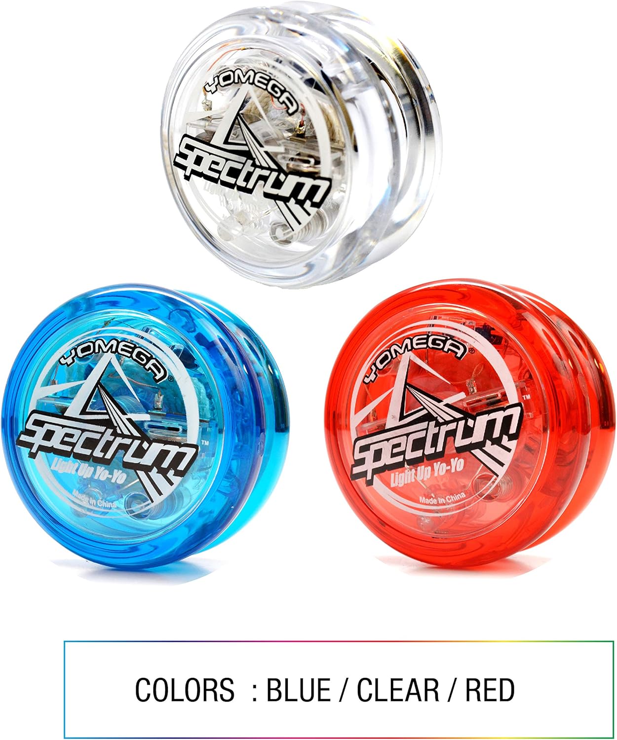 Yomega Spectrum ??? Light up Fireball Transaxle YoYo with LED Lights for Intermediate, Advanced and Pro Level String Trick Play + Extra 2 Strings & 3 Month Warranty (Clear)