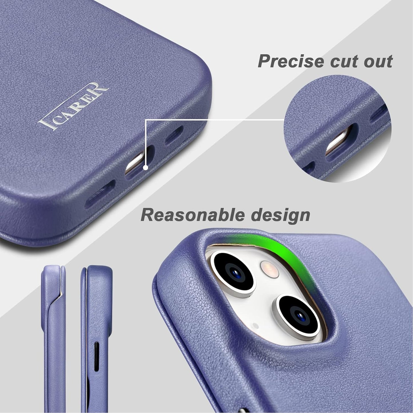 iPhone 14 Plus Case, Notebook Type, Genuine Leather Smartphone Case, Aifun 14 Plus Case, Cover, High Quality Texture, Card Storage, Ai 14 Plus Case, Shockproof