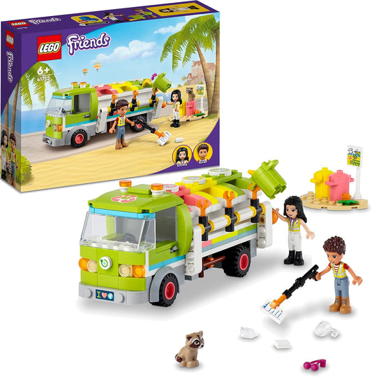 LEGO 41712 Friends Recycling Truck Toy for 6 Year Old Kids with Dumpsters and Trash Bins, Educational and Fun Set on Garbage Collector Craft