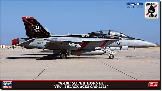Hasegawa VFA-41 1/72 US Navy F/A-18F Super Hornet Black Aces Cag 2022 Plastic Model 02429