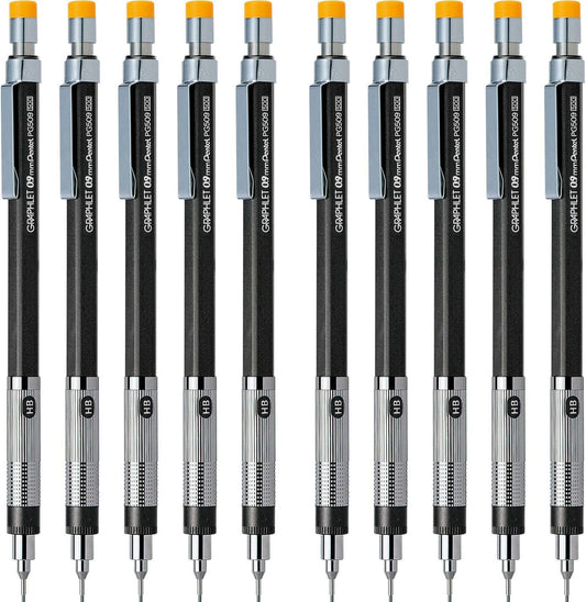 Pentel PG509-GD Mechanical Pencil, Graphlet, 0.04 inches (0.9 mm), 10 Pieces