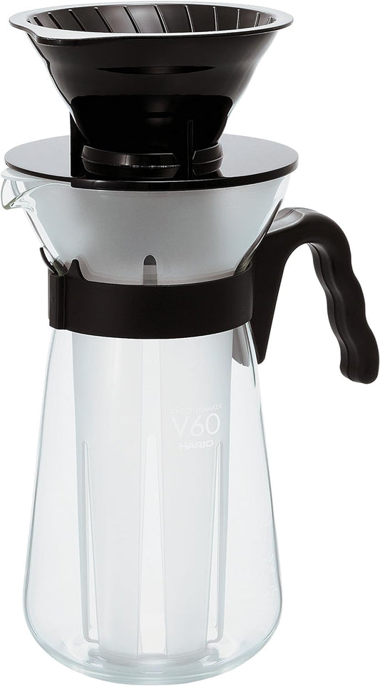 Hario V60 "Fretta" Hot and Iced Coffee Maker, 700ml, Black
