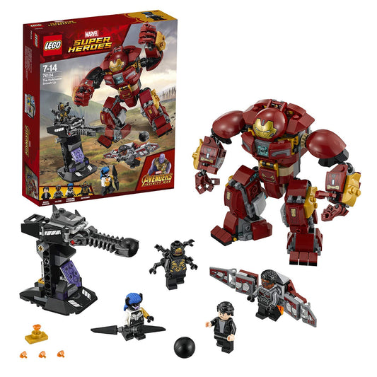 Lego 76104 Marvel Avengers The Hulkbuster Smash-Up, Bruce Banner, Falcon, Proxima Midnight & Outrider, Wakanda Defence Playset