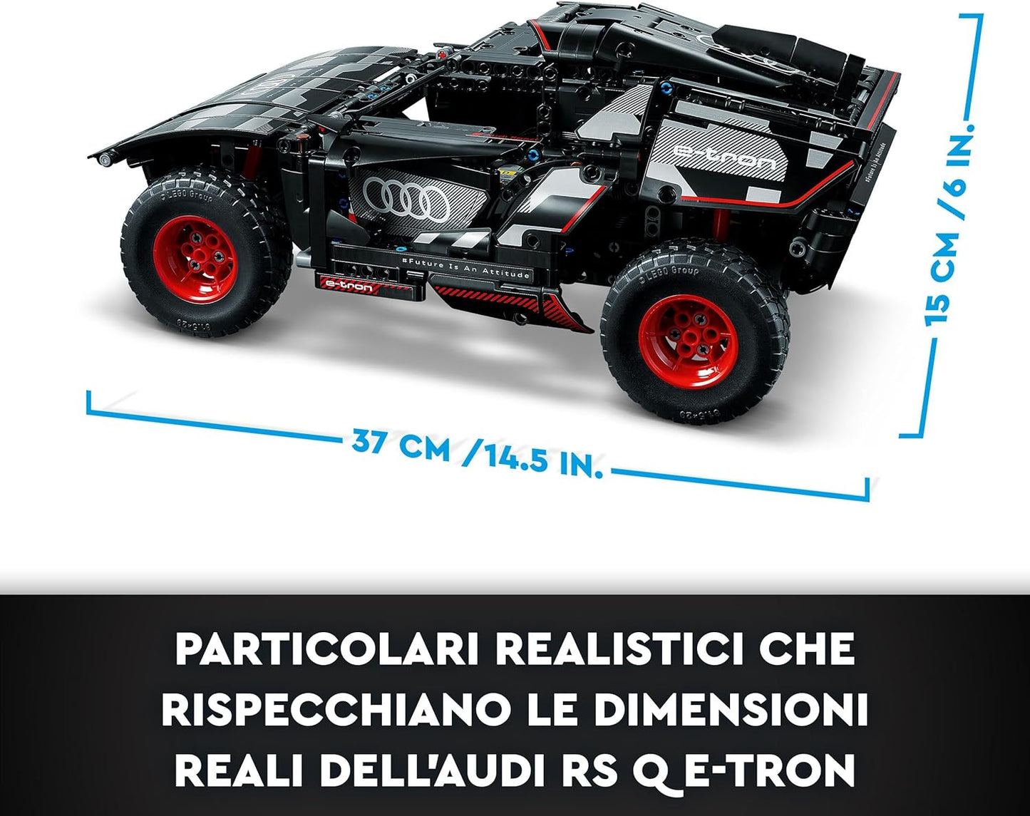 Lego Technic Audi RS Q e-tron 42160 Advanced Building Kit for Kids Ages 10 and Up, This Remote Controlled Car Toy Features App-Controlled Steering and Makes a Great Gift for Kids Who Love Engineering
