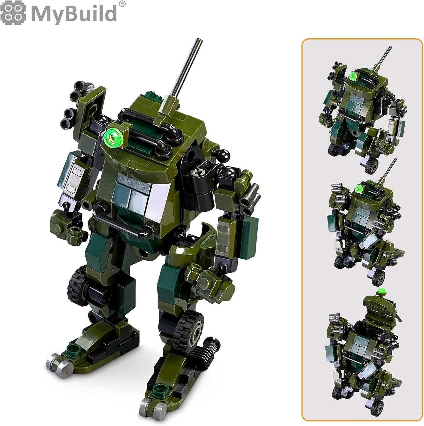 MyBuild Mecha Frame Armed Forces 7002 - Ajax Mech and Army Vehicle Building Toy Military Themed Builing Brick Set