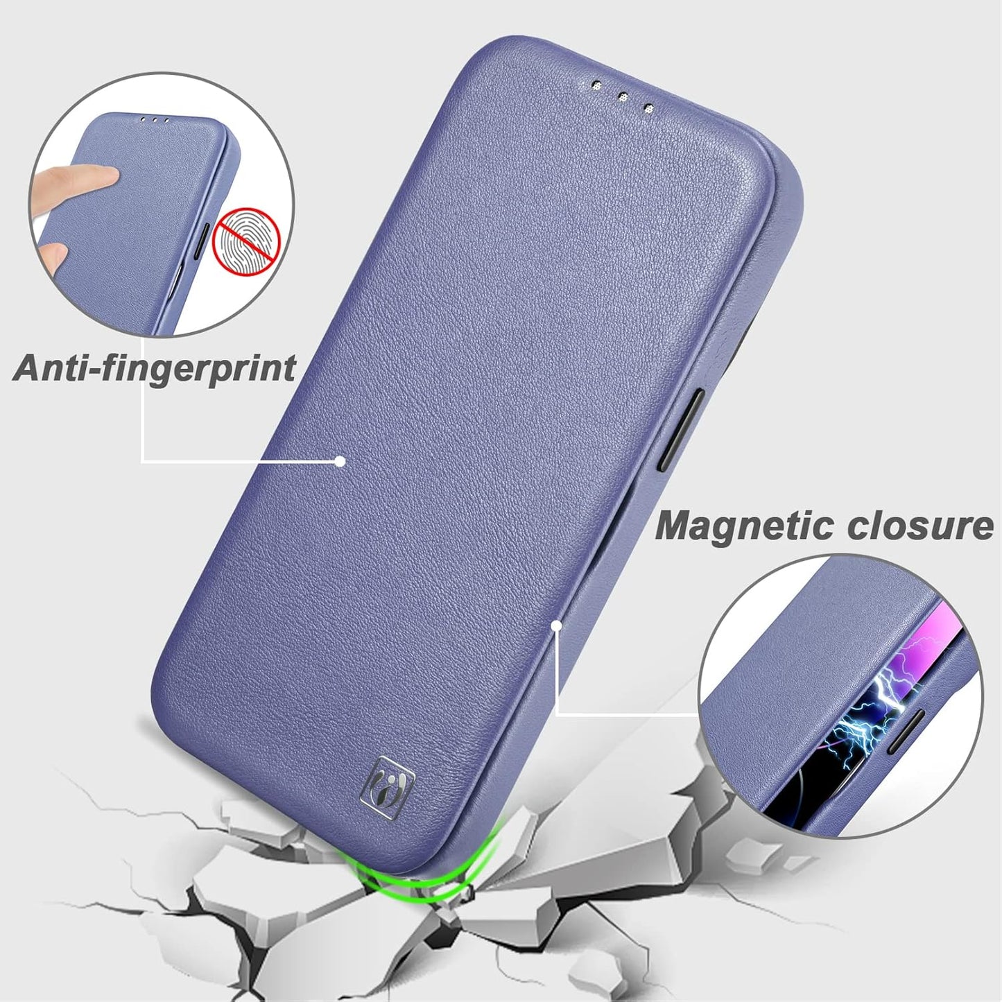 iPhone 14 Plus Case, Notebook Type, Genuine Leather Smartphone Case, Aifun 14 Plus Case, Cover, High Quality Texture, Card Storage, Ai 14 Plus Case, Shockproof