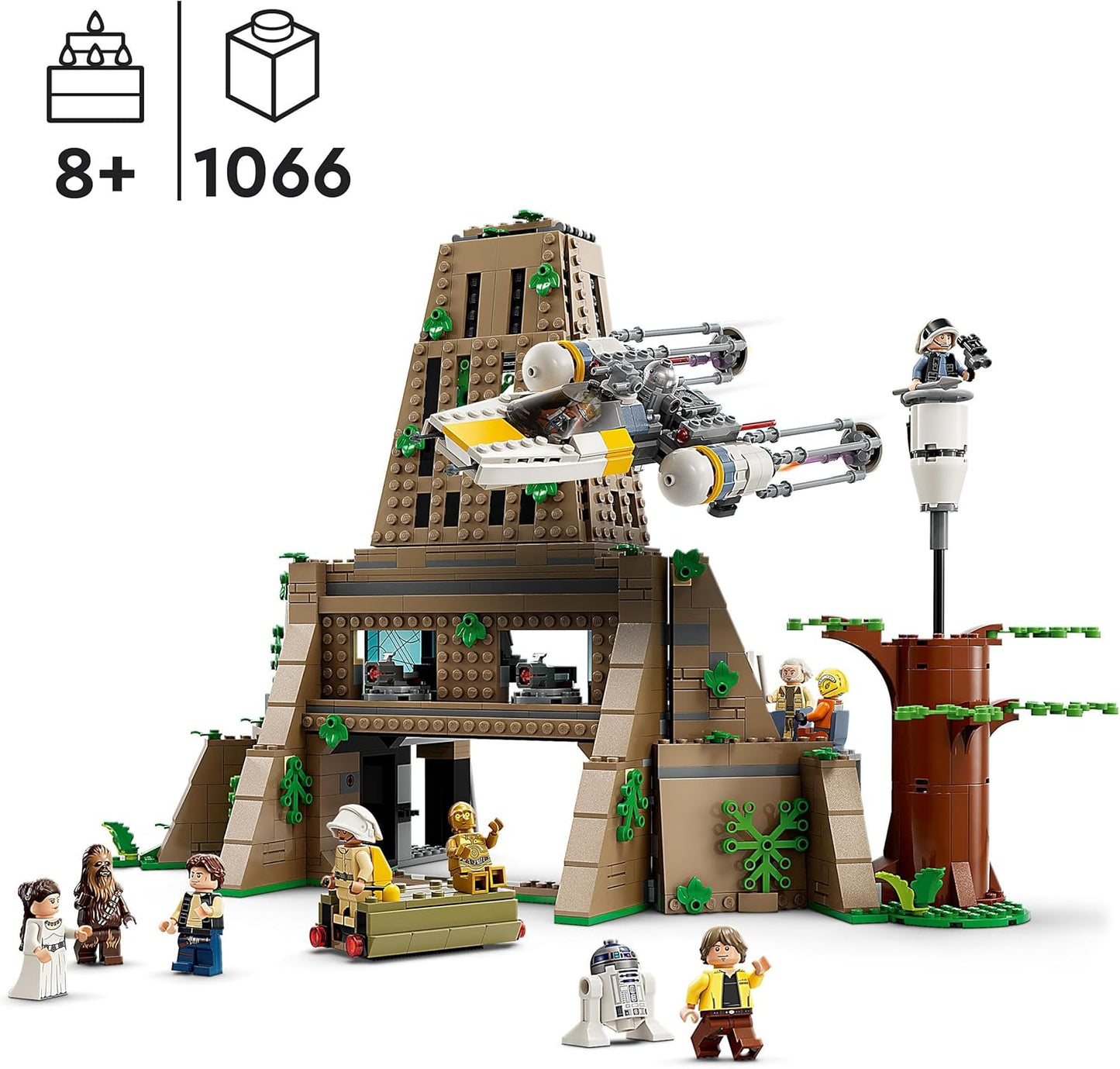 LEGO 75365 Star Wars Yavin 4 Rebel Base with 10 Minifigures Including Luke Skywalker, Princess Leia, Chewbacca and 2 Droid Figures, Y-Wing Starfighter and Command Room of A New Hope