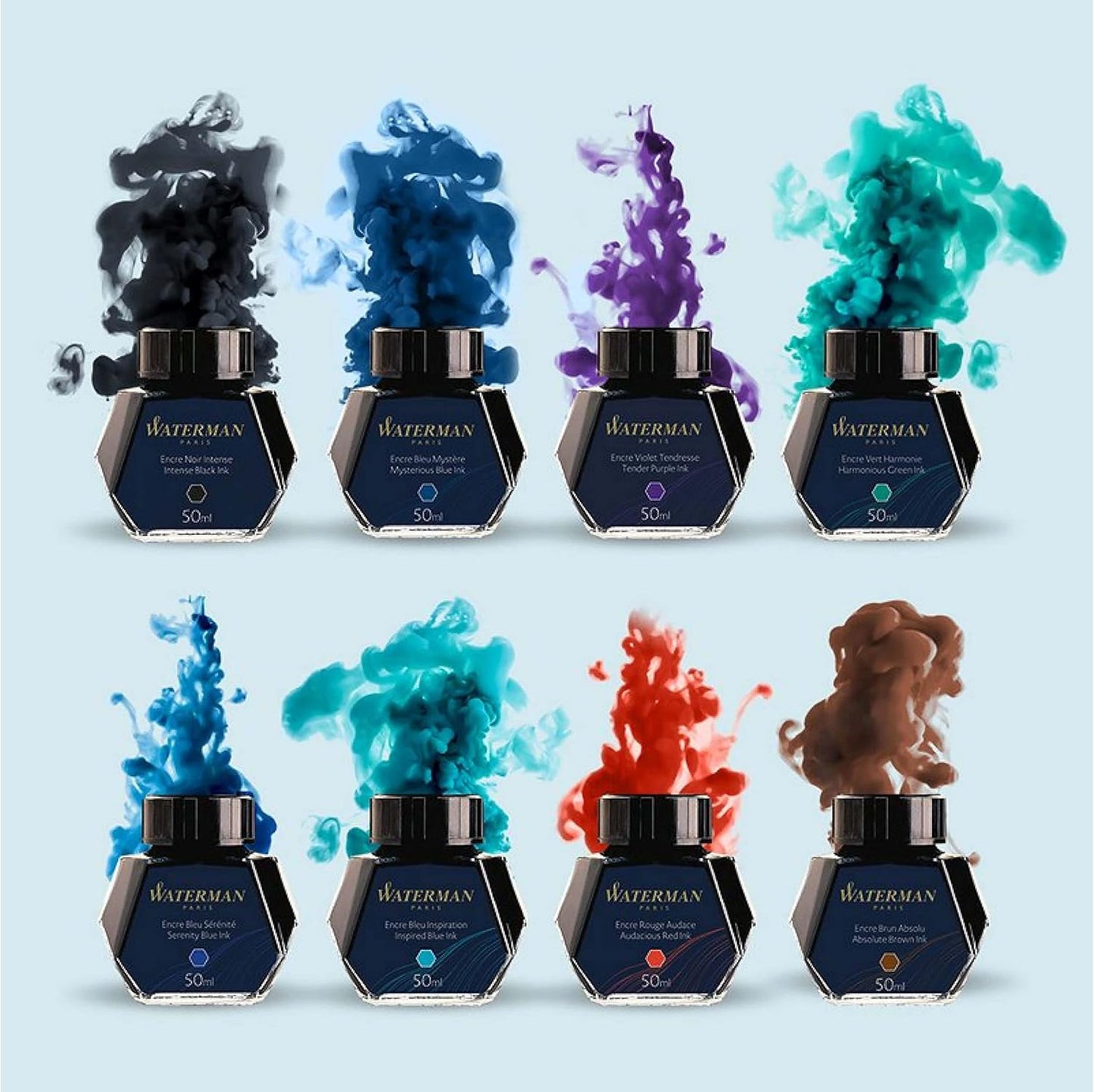 Waterman Fountain Pen Ink, Inspired Blue, 50ml Bottle