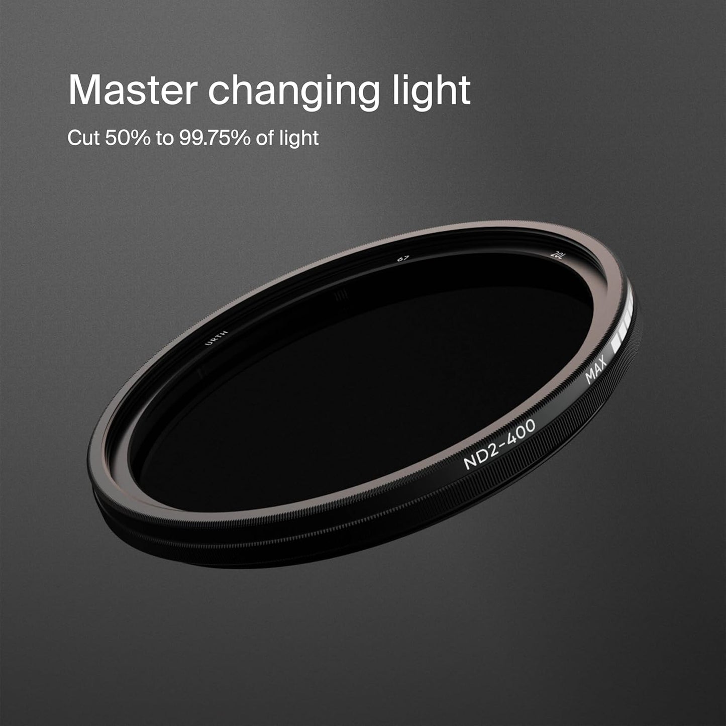 Urth 67mm ND2-400 Variable ND Lens Filter - 1-8.6 Stop Range, Ultra-Slim 20-Layer Nano-Coated Neutral Density Filter for Cameras