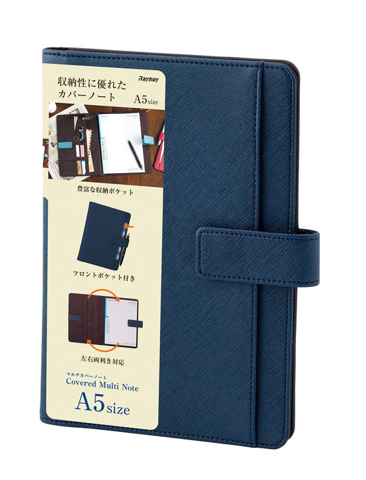 Raymay Fujii CN229K Cover Notebook, Multi Belt, A5, Navy