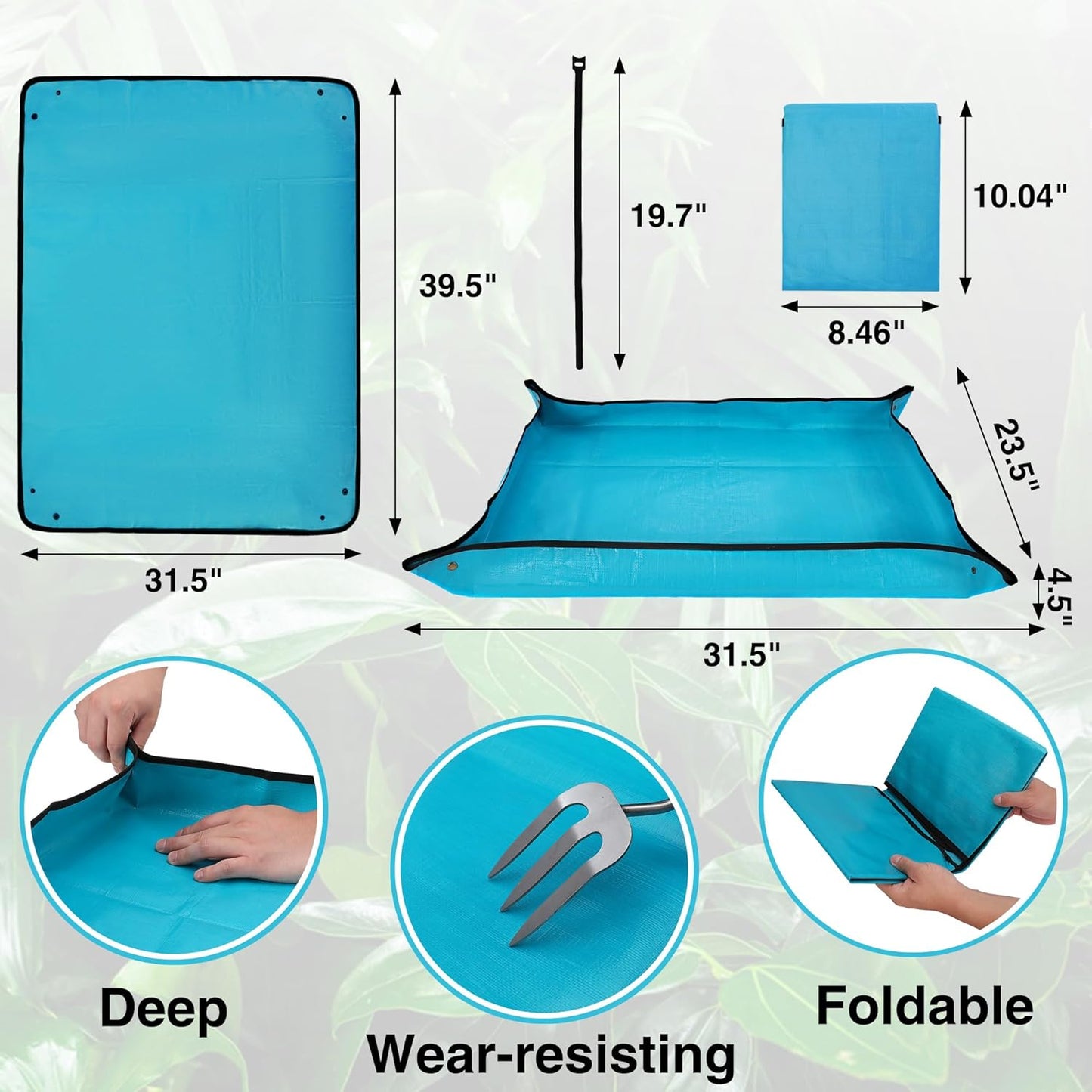 WORKPRO Repotting Mat for Indoor Plant Transplanting and Mess Control, 39.5" X 31.5" Thickened Waterproof Potting Mat, Square Planting Tray, Gardening Gifts for Plant Lovers