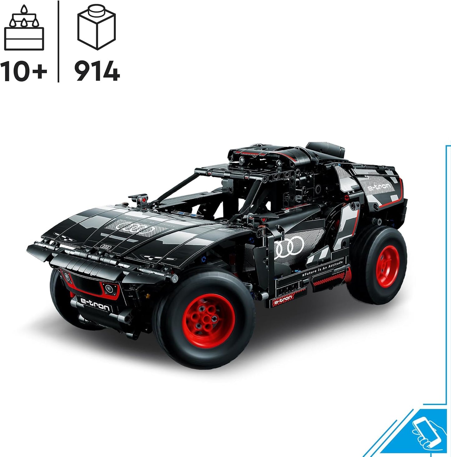 Lego Technic Audi RS Q e-tron 42160 Advanced Building Kit for Kids Ages 10 and Up, This Remote Controlled Car Toy Features App-Controlled Steering and Makes a Great Gift for Kids Who Love Engineering