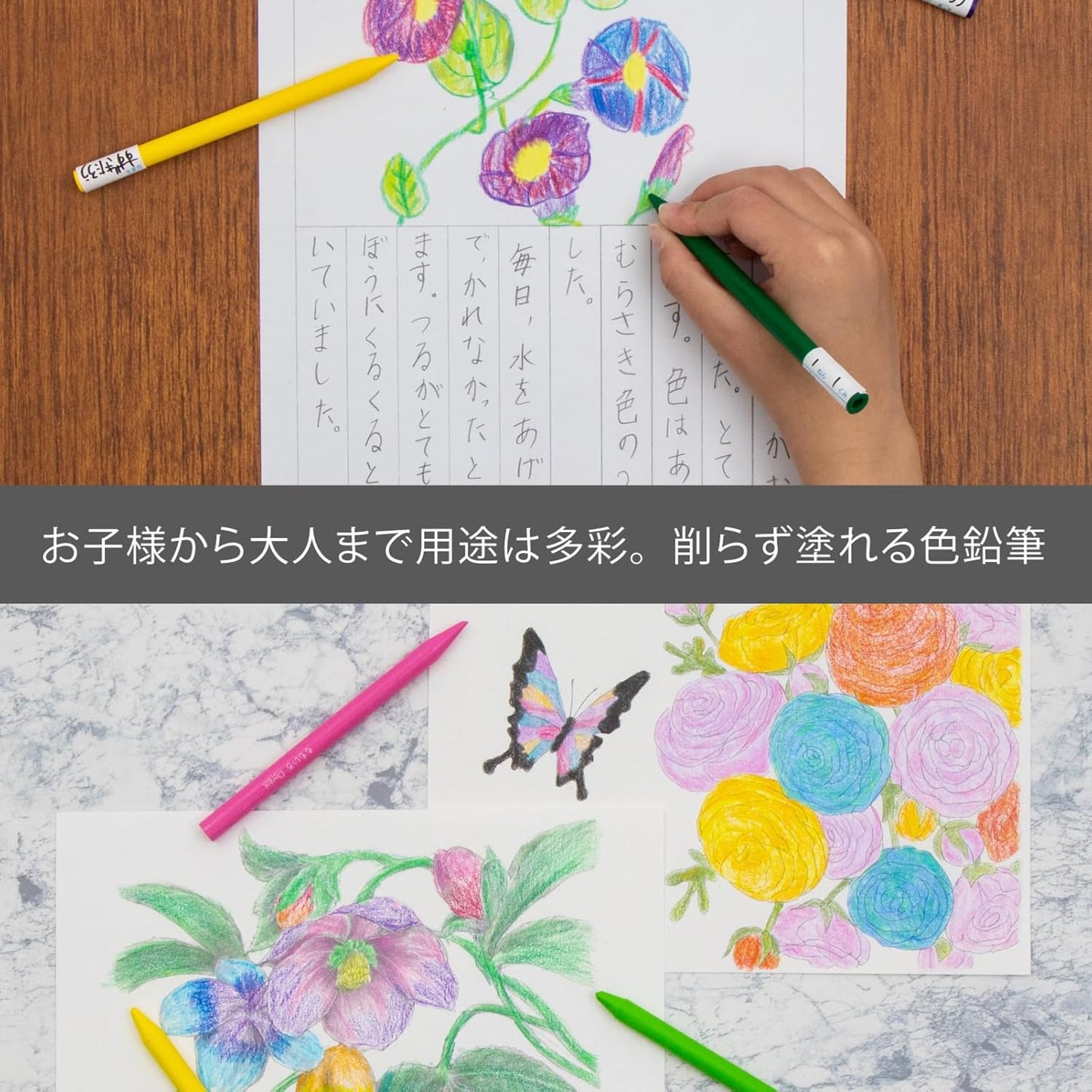 Pentel GC-T11R Colored Pencils, Pastic, Elementary School Colored Pencils, Set of 10, Red