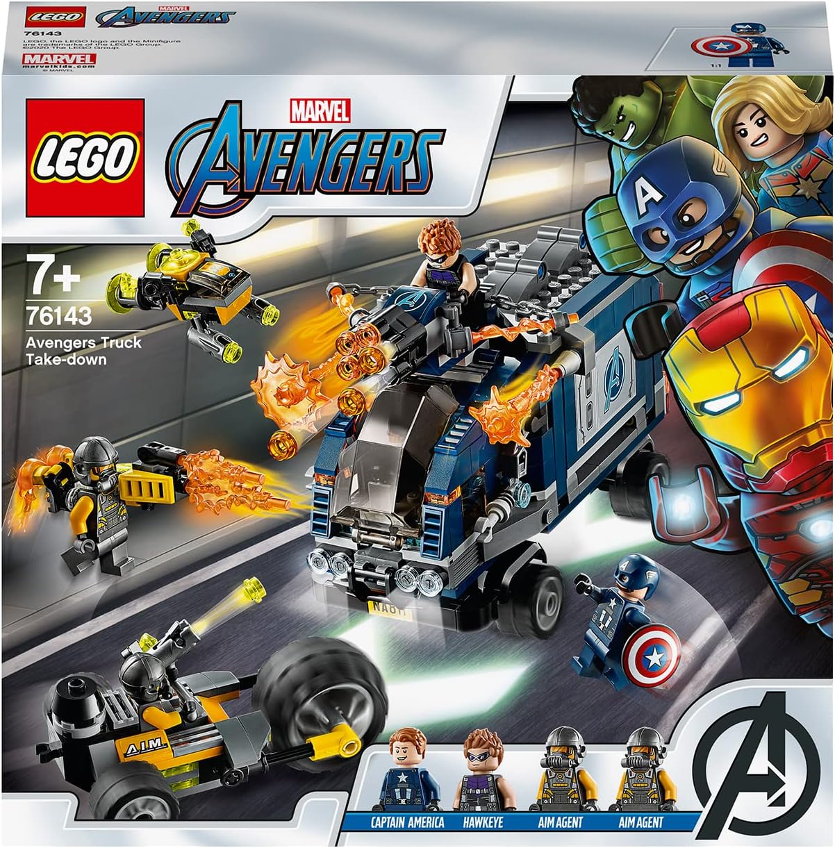 LEGO 76143 Marvel Avengers Superhelden - Truck-Festnahme Set Der Fall mit Captain America und Hawkeye Minifiguren