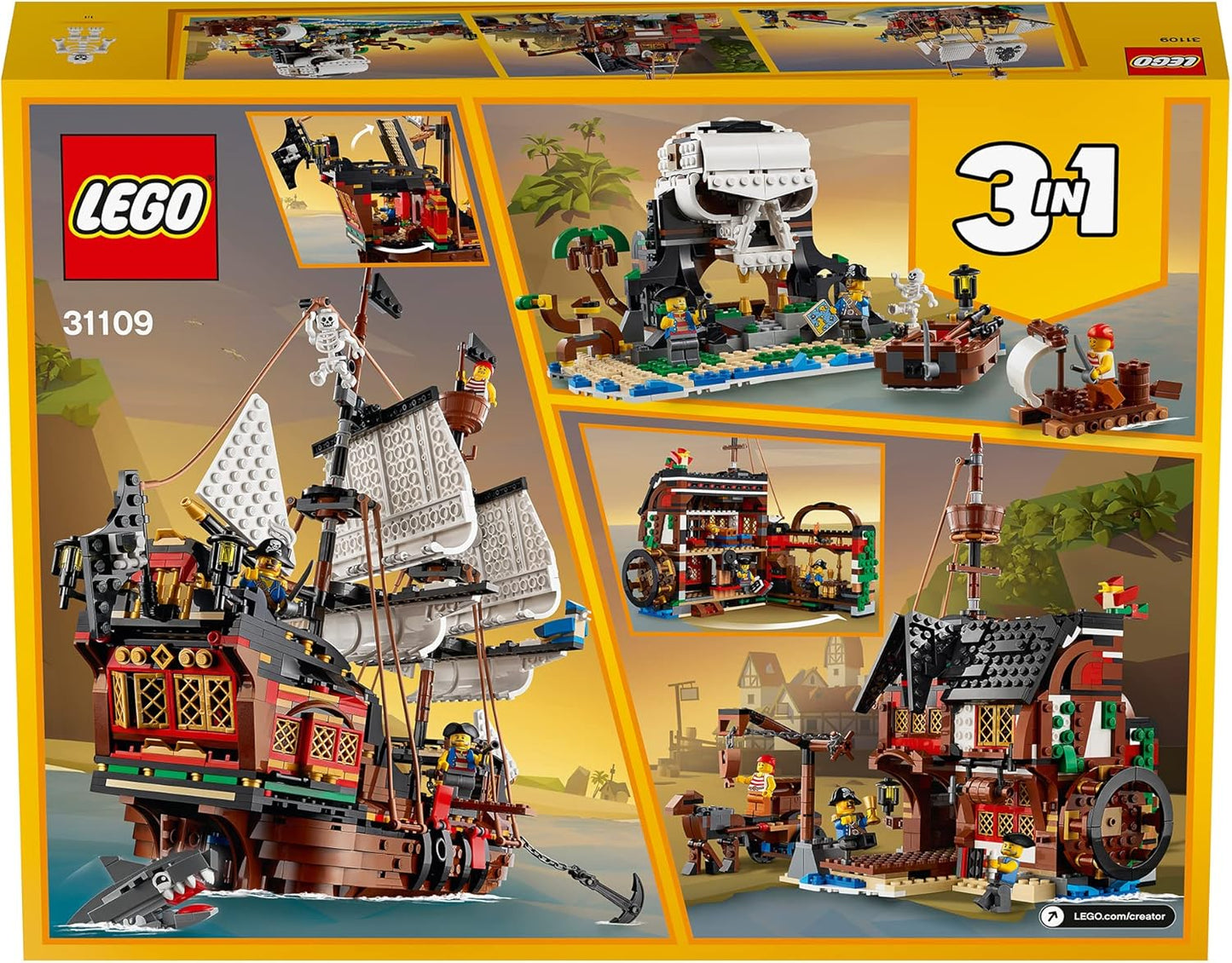 LEGO Creator 3in1 Pirate Ship 31109 Building Playset - Pirates and Model Ships