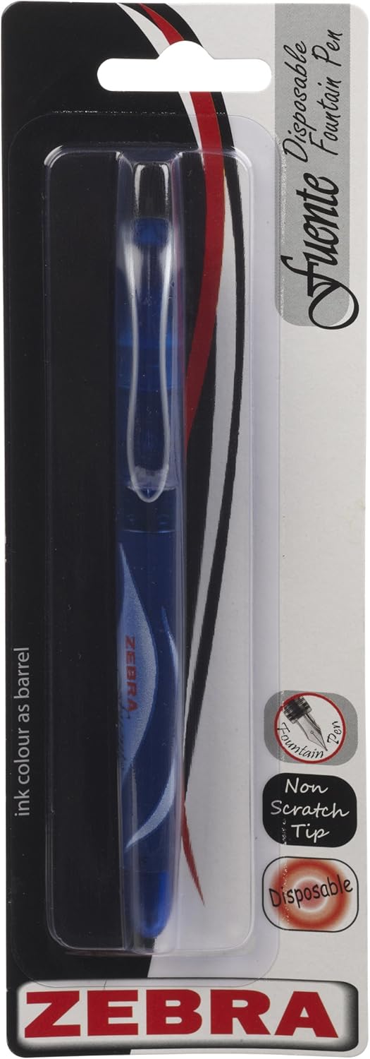 ZEBRA Fuente Disposable Fountain Pen - BLUE