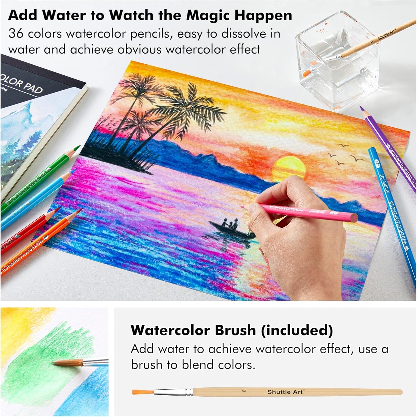 Shuttle Art Professional Drawing Kit, 123 Pieces of Drawing Pencils Set Includes Colouring Pencils, Watercolor, Charcoal, Graphite and Sketch, Ideal for Adults Children Artists