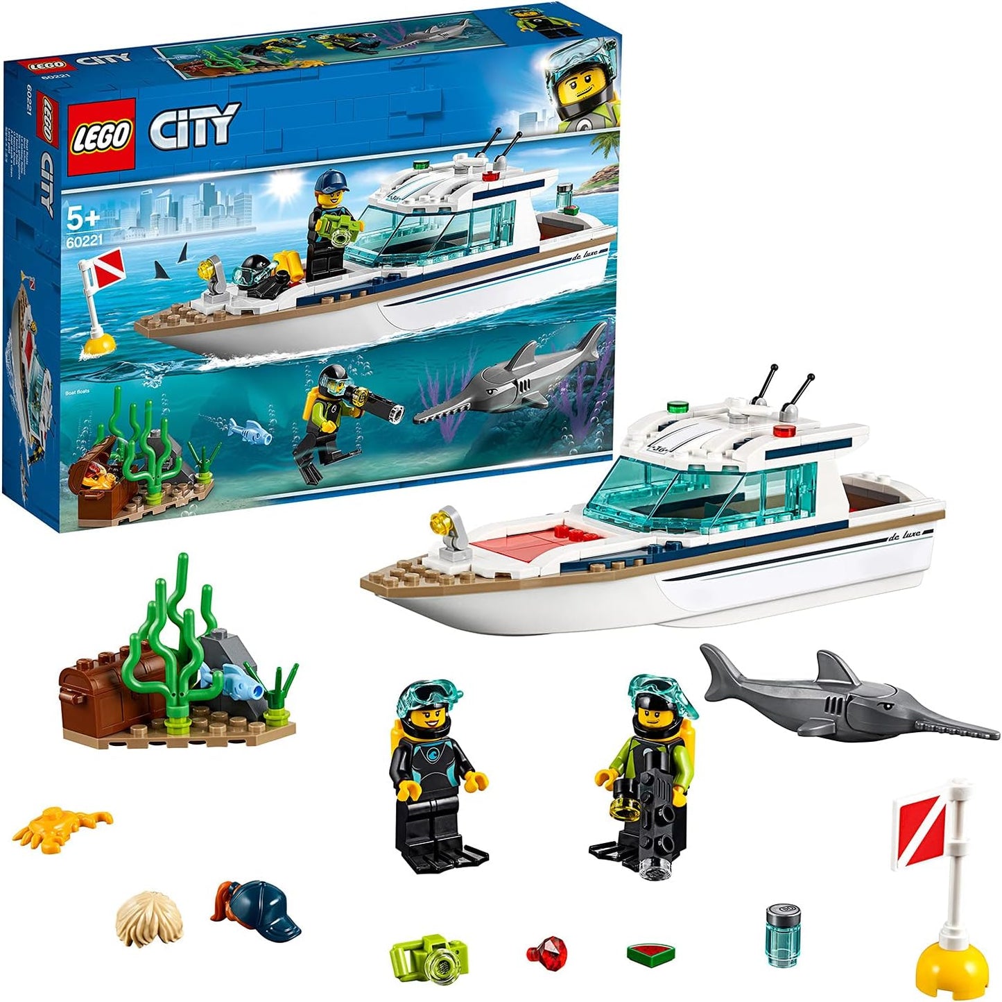 City Great Vehicles Diving Yacht Toy Boat, Building Sets for Kids
