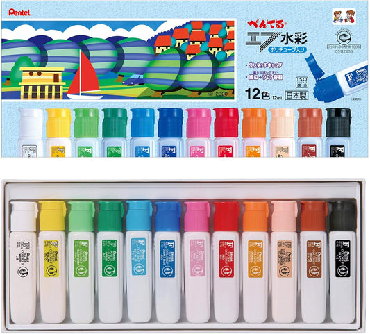 Pentel Paint F Watercolor Poly Tube WFC2-12S 12 Colors
