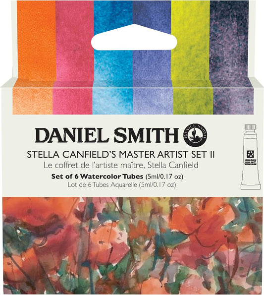 Daniel Smith Transparent Watercolor Paint, Extra Fine Stella Canfield (2), 6 Color Set, 0.16 fl oz (5 ml) (No.2), 285610409