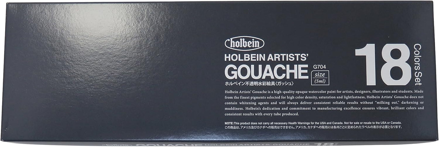 Holbein Artist Gouache Set G703 : 18 x 5ml tubes