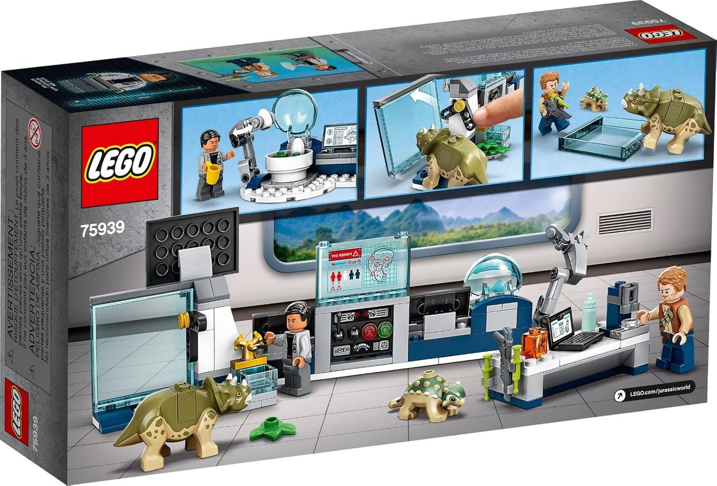 LEGO 75939 Jurassic World Dr. Wu's Lab: Baby Dinosaurs Breakout Toy with Owen Minifigure