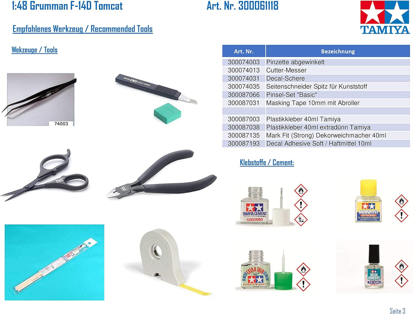 Tamiya 61118 1/48 Grumman F-14D Tomcat Plastic Model Airplane Kit