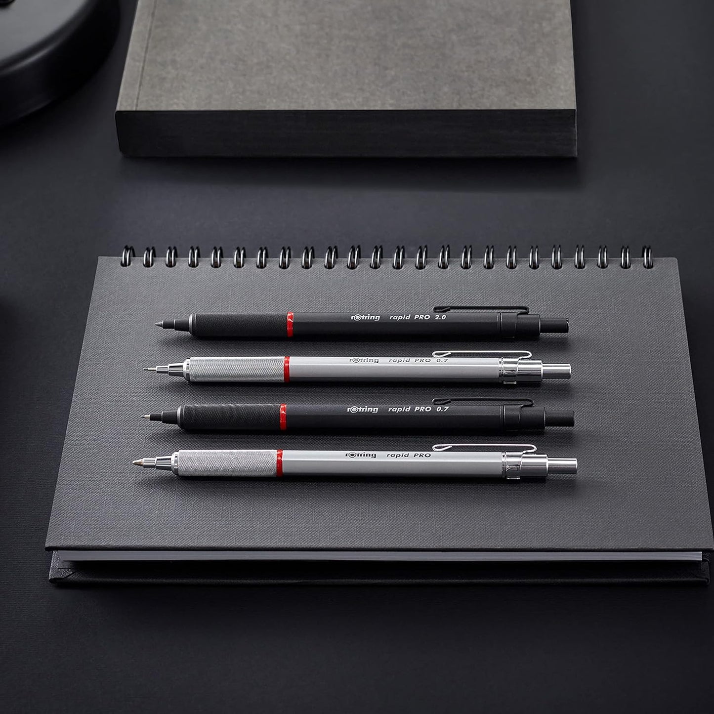 rOtring Rapid Pro Mechanical Pencil, 0.5 mm, Matte Black Finish, Precision Writing and Sketching Instrument with Comfortable Grip