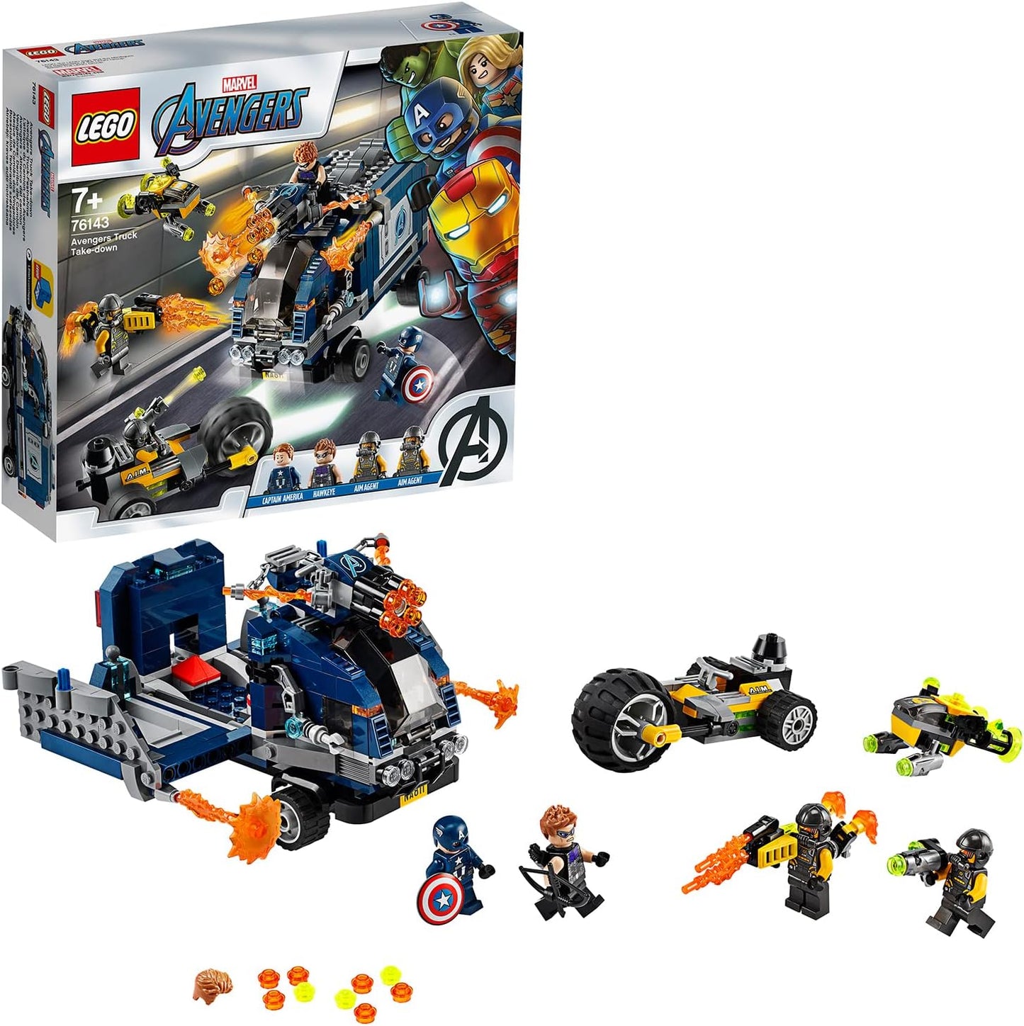 LEGO 76143 Marvel Avengers Superhelden - Truck-Festnahme Set Der Fall mit Captain America und Hawkeye Minifiguren